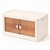 Armoire de rangement en plastique monocouche pliable double porte poignée en diamant de fumée anti-poussière en stock prêt à expédier en gros