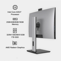 PC tout-en-un de jeu personnalisé en usine, écran tactile 23,8/27 pouces, processeur I3/I5/I7, Windows 7/8/10, Wi-Fi intégré, garantie 1 an