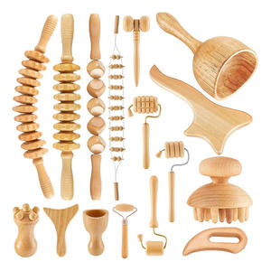 Kit de Madérothérapie 16 en 1 Outils de Massage en Bois pour Sculpture Corporelle Soulagement des Douleurs Musculaires et Drainage Lymphatique - Product Image 1