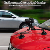 Support de voiture panoramique 360° en alliage d'aluminium YUANYUJINGMI avec ventouses triples ultra-résistantes, rotule à verrouillage rapide et bras magique pour caméra