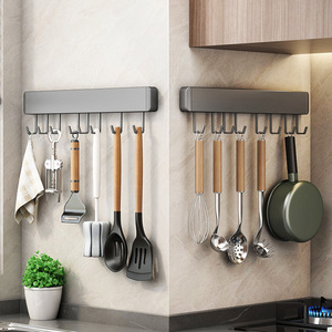 Wall Mounted <b>Kitchen</b> <b>Hooks</b> Stainless Steel Rectangle Storage Rack For Spatulas Ladles Utensils <b>Kitchen</b> Organization - Product Image 1