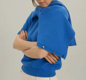 2025 Wholesale Custom Winter New Fashion Cashmere <strong>Cardigan</strong> and Crew Neck Cashmere T-Shirt <strong>Sets</strong> Cashmere <strong>Twin</strong> <strong>Set</strong> - Product Image 4