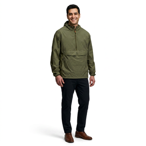 Veste de plein air de haute qualité pour hommes personnalisé demi-fermeture éclair Nylon Anorak à capuche vent hommes coupe-vent imperméable veste de pluie veste de neige - Product Image 1