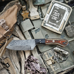 Mini Cuchillo de Hoja Fija BM 535 de Acero de Damasco con Punta Caída, Personalizable OEM para Uso Táctico, Camping y Grado Industrial - Product Image 3