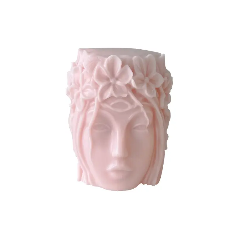 HY3Dガール女性ヘッドエポキシ樹脂型DIYヨーロッパキャラクター石膏肖像彫刻型鋳造香り石鹸石膏