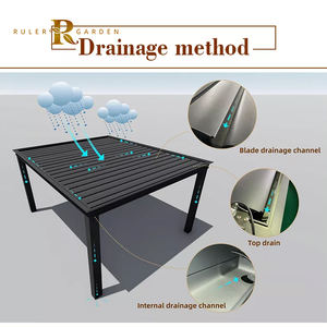 Pergola en aluminium à persiennes intelligentes Pergola à assemblage facile Ombrage externe Patios et balcons Jardins Système <span class=keywords><strong>de</strong></span> <span class=keywords><strong>toit</strong></span> d'entrée Pergola - Product Image 5