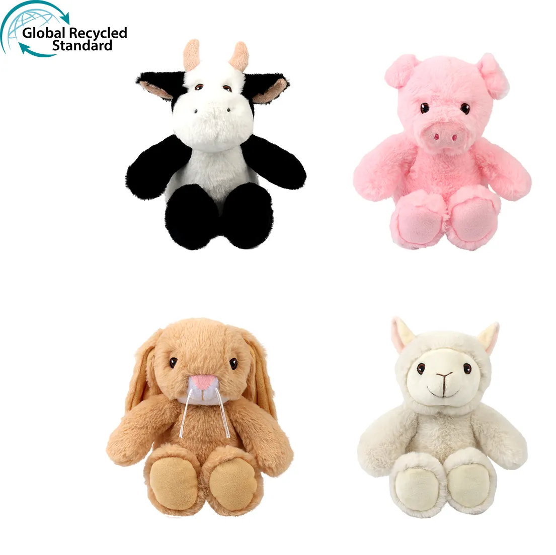ECO- friendly recycled material stuffed soft plush farm animal toy