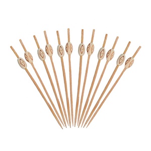 100pcs gói 4.7 <span class=keywords><strong>inch</strong></span> Nguồn cung cấp bên sáng bóng bạc bóng Cocktail Picks xiên của tre - Product Image 6