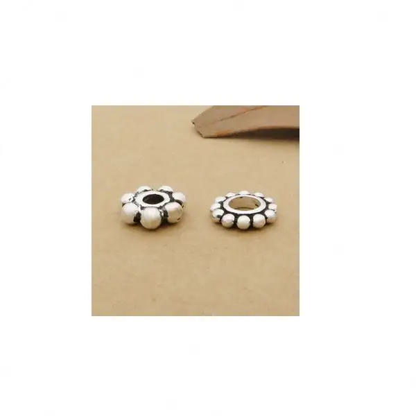 925 Sterling Silver Bali Manik-manik Daisy Spacer