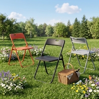 Chaise pliante moderne avec siège en plastique et structure métallique pour événements, conférences et formations