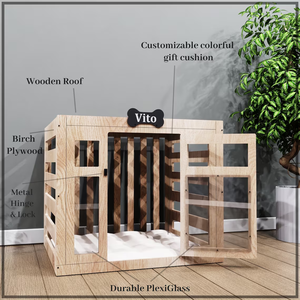 Casa para Mascotas Grande de Primera Calidad para Interiores, Cabaña para <span class=keywords><strong>Perros</strong></span> de Madera Maciza Ecológica, Villa de Lujo Duradera para <span class=keywords><strong>Perros</strong></span> - Product Image 2