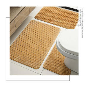 ชุดพรมเช็ดเท้ารูปเปลือกเต่า ดีไซน์ทันสมัย สีกาแฟ ทำจากเส้นใยโพลีเอสเตอร์ ซึมซับน้ำได้ดี กันลื่น เหมาะสำหรับห้องน้ำ - Product Image 4