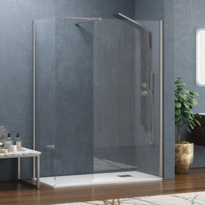 Box Doccia Walk-in KW2000 North 80x80 con 2 Porte, Altezza 200 cm, Stile Moderno Senza Telaio, Vetro 8mm, Telaio in Alluminio per Bagno - Product Image 1