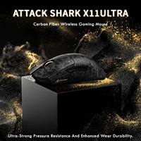 Ratón Inalámbrico para Juegos ATTACK SHARK X11 ULTRA de Fibra de Carbono, Ratón Tri-Modo de 59g, Ratón Ligero con Sensor para Juegos PAW3950MAX