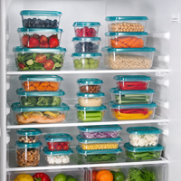 Nouveaux contenants alimentaires en plastique de 172 pièces avec couvercles, réutilisables, de tailles variées, boîtes de rangement pour la cuisine, compatibles lave-vaisselle et micro-ondes