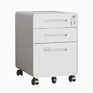 Customized Office Furniture Steel Round <b>Corner</b> Chest of Drawers with Lock Metal Mobile Storage Cabinet - Product Image 1