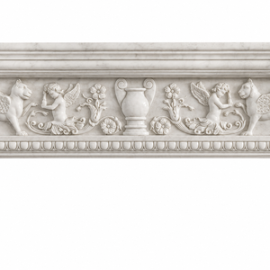 Cheminée traditionnelle en marbre avec sculptures ornées, pierre blanche, décoration murale intérieure pour salon - Product Image 5