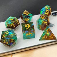 Arpe Edge – tour de dés ambre D20, dés en résine polyédriques de précision pour jeu de société