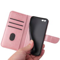 Funda de piel sintética tipo cartera para iPhone 6S/6 - Funda con soporte, 3 ranuras para tarjetas, cierre magnético y carcasa a prueba de golpes