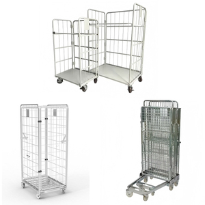 Carrelli Pieghevoli per Container Logistici con Gabbia a Rete e Ruote - Product Image 6