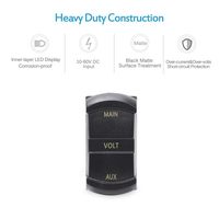 Voltmetro Digitale LED a Doppia Batteria 12-24V, Monitor Batteria Stile Interruttore a Bilanciere per Auto, Camion, Camper