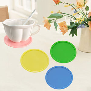 Food Grade <b>Silicone</b> Round Cup Coaster Custom Logo Non Slip Heat Resistant Waterproof For Home Kitchen Bar Coffee Shop Use - Product Image 3