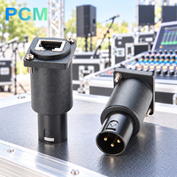 Connecteur RJ45 Femelle vers XLR 3 Broches Mâle Type D à Montage sur Panneau CAT5e STP pour Table de Mixage Audio, Contrôle d'Éclairage de Scène, Rack de Diffusion, Pro AV