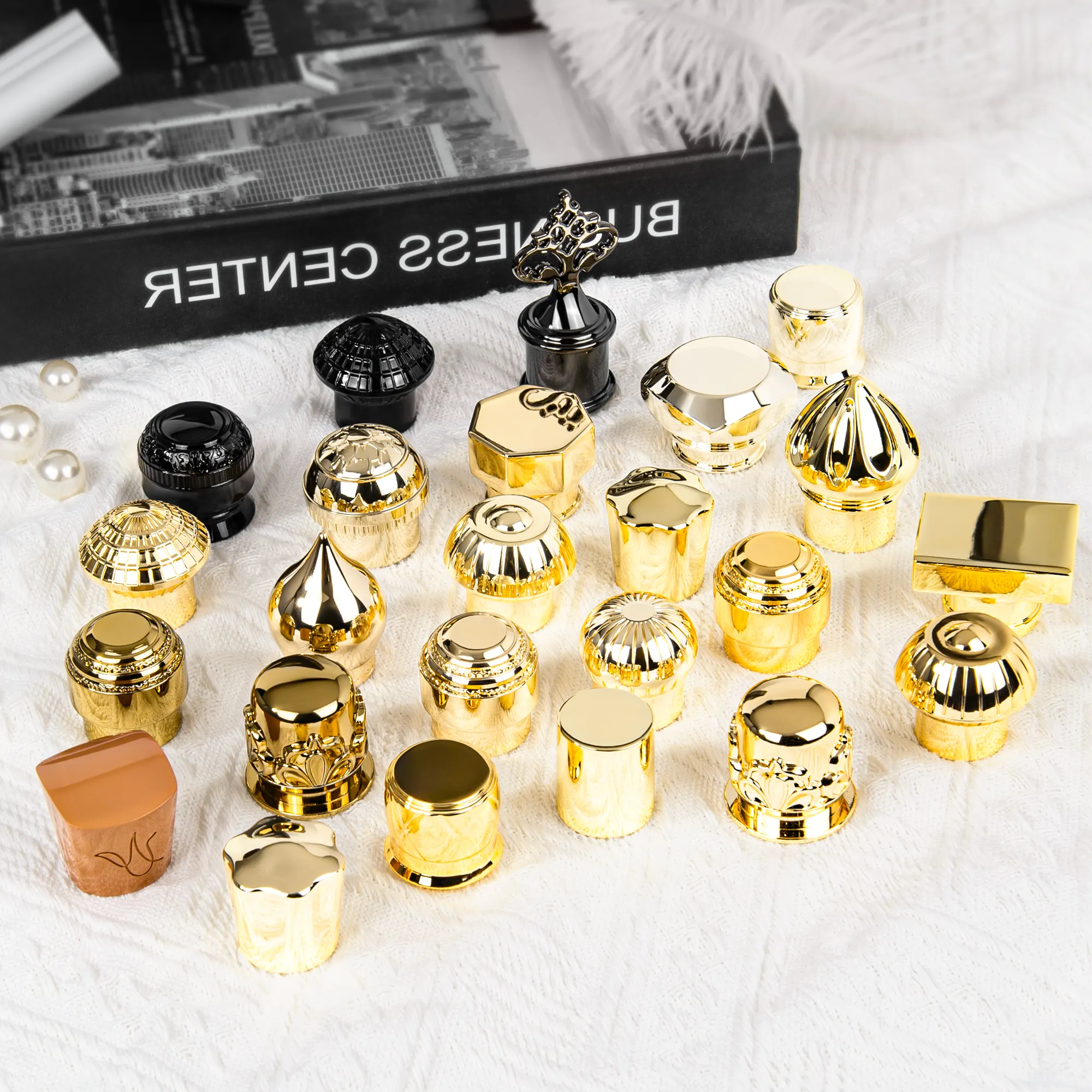 Professional Factory Oem Odm Make Your Own Luxurious Rose Gold Metal Zamak Perfume Fragrance Bottle Cap 15mm