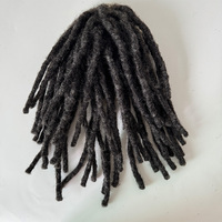 Système de remplacement capillaire Locks HAIR Piece en cheveux humains bruts pour hommes, base en dentelle complète durable, dreadlocks vierges afro noires, toupet pour hommes