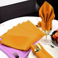 Serviettes de table jetables en polyester 20x20 pour mariage, les plus vendues, serviettes en tissu classiques faites à la main pour les fêtes