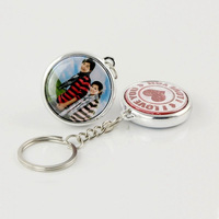 Kit de porte-clés à bouton simple face de 32 mm, 50 ensembles/paquet, porte-clés en métal vierge, accessoires de fabrication de badges DIY pour photos personnalisées