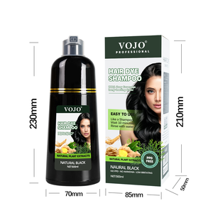 VOJO Shampoo Colorante Permanente Biologico alle Erbe 500ml Tonalità Nero/Marrone Senza Ammoniaca Senza PPD OEM Etichetta Privata - Product Image 6
