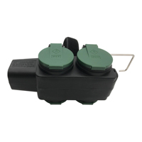 Enchufe Exterior Impermeable IP44 16A 250V, Cable de Alimentación Schuko de Alta Resistencia con Cubierta con Resorte para Jardín y Camping