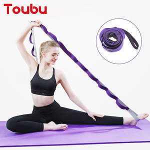 Yoga Strap Resistance Band Purple Black Stretching Rope For <b>Leg</b> <b>Exercise</b> Fitness Training Body Shaping Workout Equipment - Product Image 4