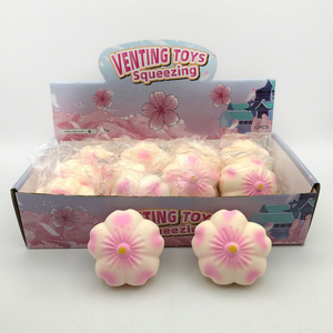 Hot Sale TPR Cherry Blossom Sakura Squishy Flour Filling Vent <b>Ball</b> Stress Relief Decompression Squishy <b>Squeeze</b> Toys for Kids - Product Image 5