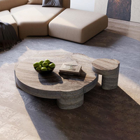 Table basse moderne en marbre naturel exquis pour salon intérieur, design élégant de haute qualité