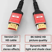 Câble HDTV 8K 2.1 8K60HZ 48Gbps MÂLE-MÂLE avec gaine en PVC pour téléviseur, ordinateur, moniteur, projecteur, console de jeu
