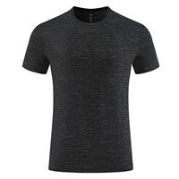 T-shirt de sport respirant à col rond et manches courtes pour homme, coupe ajustée, couleur unie, haute élasticité, taille 4XL, avec logo personnalisé