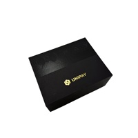 Boîte cadeau de luxe personnalisée en carton rigide noir avec couvercle et base pour vêtements, chaussures, perruques, emballage en papier