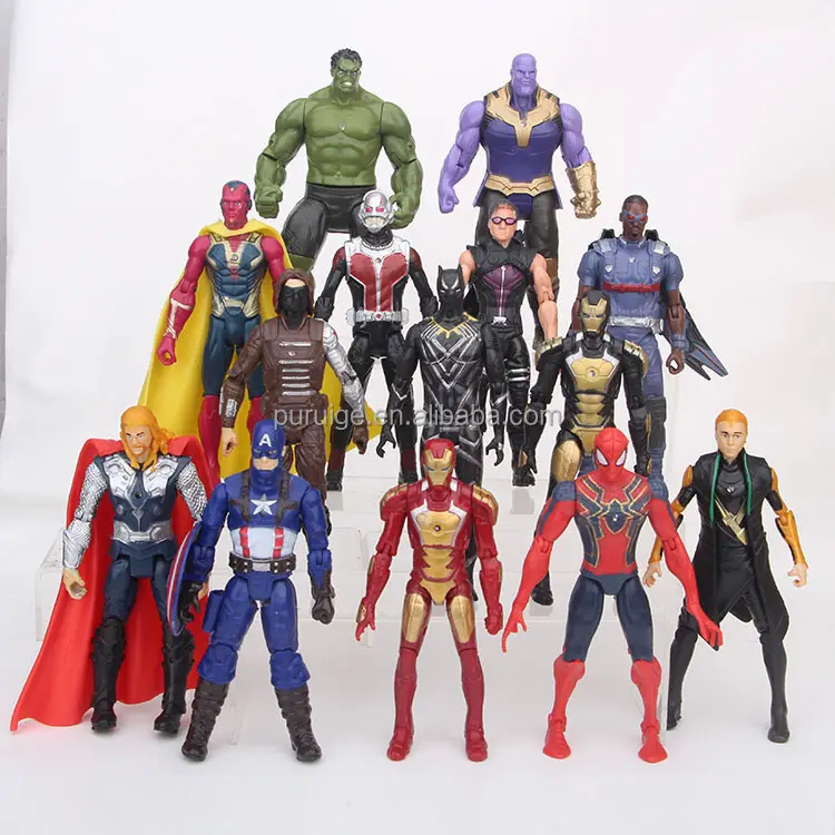 Großhandel 14 teile/satz Marvel Figur Spielzeug 15cm Spiderman Captain Super Hero Action figur