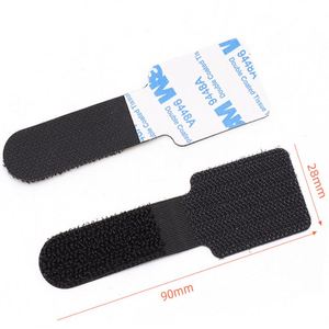 Reusable Elastic Desktop <b>Hook</b> and Loop Cable Holder Double Sided Adhesive <b>Hook</b> and Loop Nylon Cable <b>Clips</b> for Tidy Management - Product Image 2