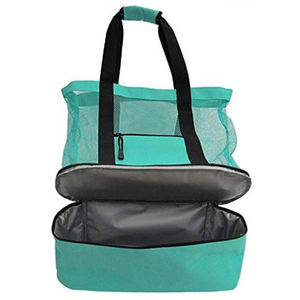 กระเป๋าเก็บชายหาดกลางแจ้งแฟชั่นฤดูร้อนมาใหม่ตาข่ายระบายอากาศได้พร้อมโลโก้ตามสั่งพับได้ - Product Image 5