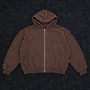 Sudadera con capucha lisa de algodón extragrande con cremallera, cómoda y personalizable, de fabricante de ropa de gran venta - Product Image 1