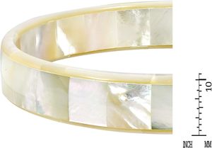 Pulsera de mosaico de nácar, brazaletes de Metal con incrustaciones de nácar, joyería India para mujeres y niñas a bajo precio - Product Image 2