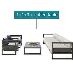 Moderno al aire libre Simple aleación de aluminio balcón terraza conjunto impermeable para patio jardín Sunroom Metal construcción sofá - Product Image 6