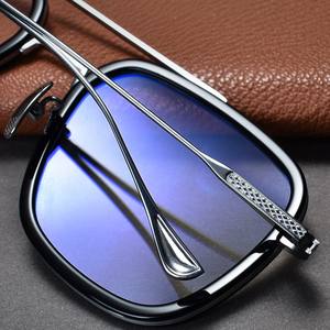 Gafas de Sol Steampunk de los Vengadores Endgame, Gafas de <span class=keywords><strong>Iron</strong></span> <span class=keywords><strong>Man</strong></span> y Spider-<span class=keywords><strong>Man</strong></span>, Monturas Cuadradas Polarizadas con <span class=keywords><strong>Lentes</strong></span> de Espejo, Estilo Tony Stark - Product Image 2