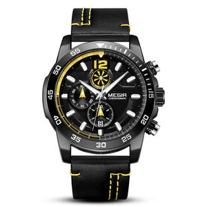 Nuevo reloj para hombre, reloj de cuarzo cronógrafo de cuero genuino, reloj deportivo resistente al agua - Product Image 1