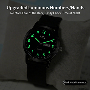 Reloj de Cuarzo Minimalista FIDI para Adolescentes, Correa de Silicona y Cuero, Resistente al Agua, con Función de Fecha, Reloj de Pulsera Informal para Estudiantes, Venta al Por Mayor - Product Image 4