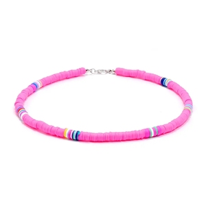 Collar de arcilla polimérica colorido para mujer, gargantilla de varias capas de Color arcoíris, joyería Preppy minimalista - Product Image 4