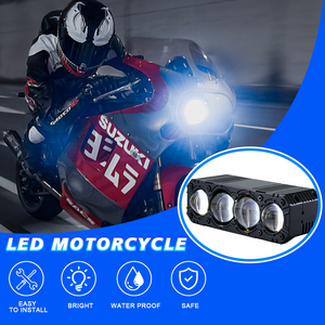 LELANPU Proyector LED de 4 pulgadas para coche/motocicleta, 80W, 4 lentes, luz de trabajo, con DRL de 7 pulgadas, luz alta láser amarilla, 4x4, 5 pulgadas, solo caja - Product Image 3